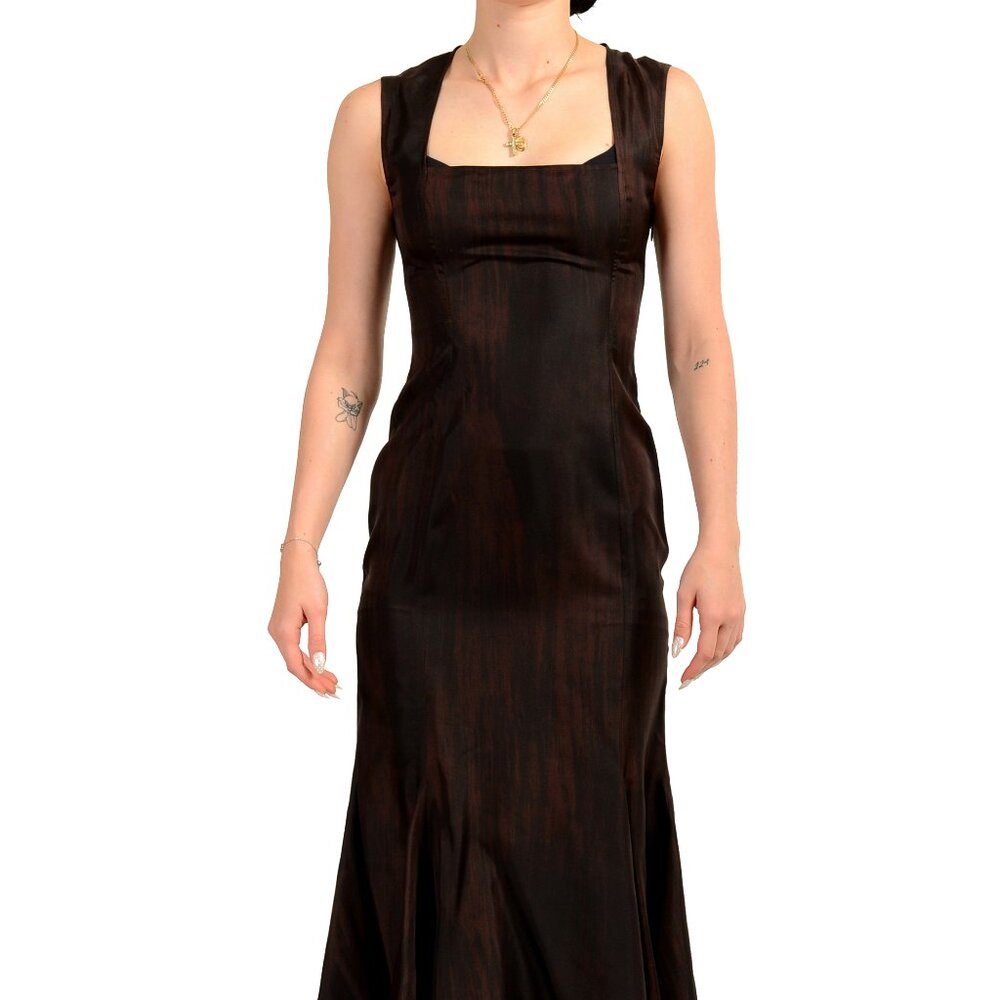 Scuderia Ferrari Women's 100% Printed Silk Sleeveless Dress US S IT 40